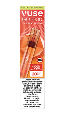AI Find: Vuse Go 1000 Pen Classic Peach - 20mg
