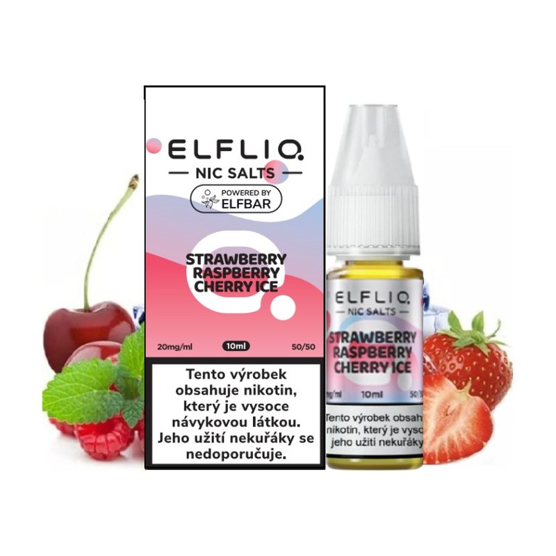 AI: Eliquid Elfliq Nic Salt Strawberry Raspberry Cherry Ice 10ml - 20mg