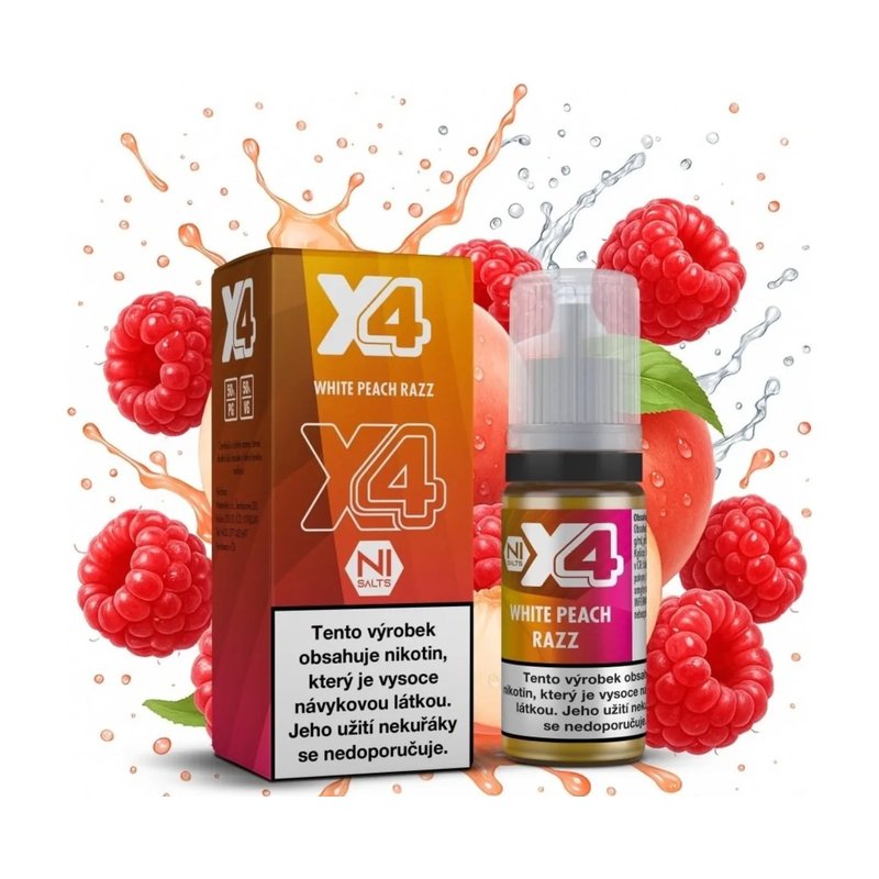 AI: Eliquid X4 Bar Juice White Peach Razz 10ml - 20mg