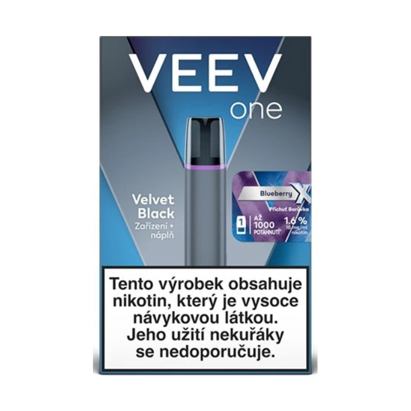 [VEEVONEVELBLAXBLU18] Veev One Starter Kit Velvet Black+X Blueberry - 18mg