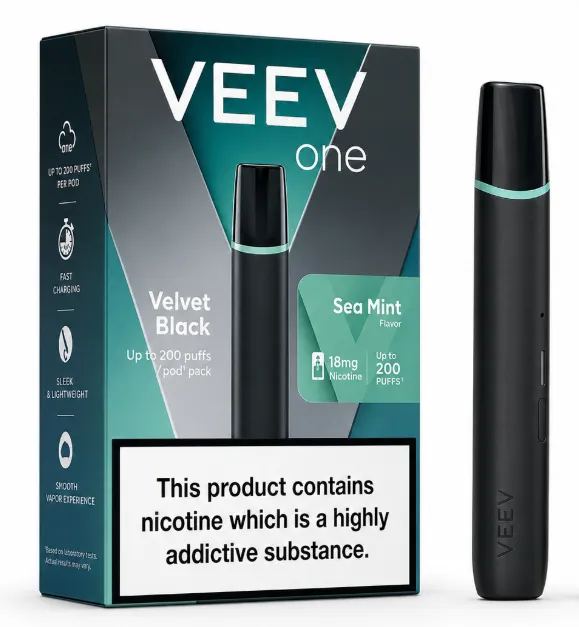 [VEEVONEVELBLASEAMIN18] Veev One Starter Kit Velvet Black+Sea Mint - 18mg
