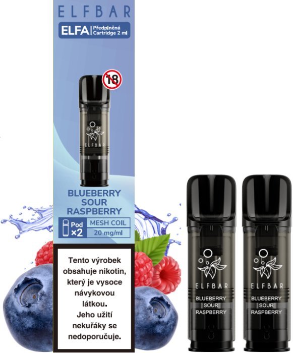 [ELFAPODBLUSOURAS20] Elfa Pod Cartridge Blueberry Sour Raspberry 2x2ml - 20mg