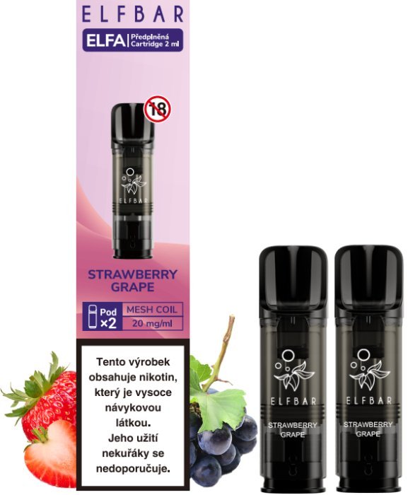 [ELFAPODSTRGRA20] Elfa Pod Cartridge Strawberry Grape 2x2ml - 20mg