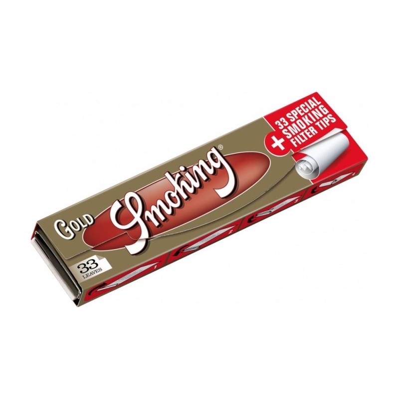 [PAPSMOKINSIZGOLSLI] Cigaretové papírky Smoking - King Size Gold Slim + Filter