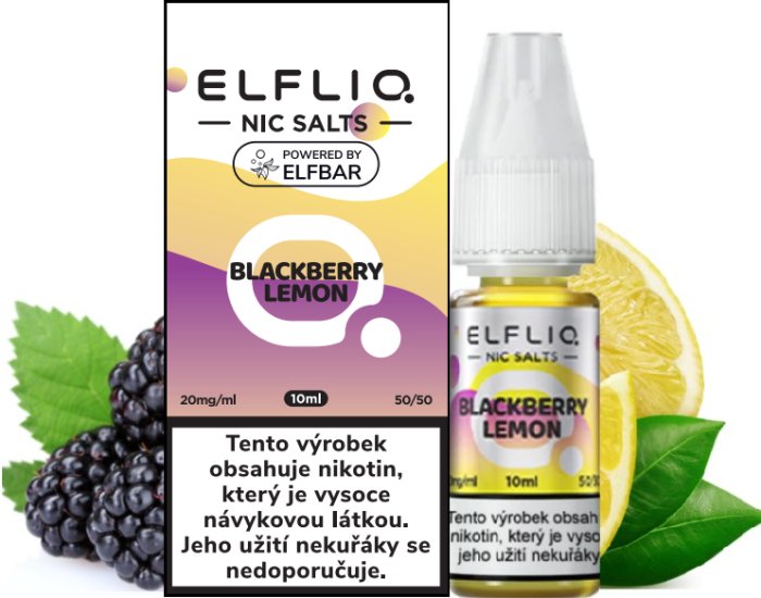 [ELFBLALEM20] Eliquid Elfliq Nic Salt Blackberry Lemon 10ml - 20mg
