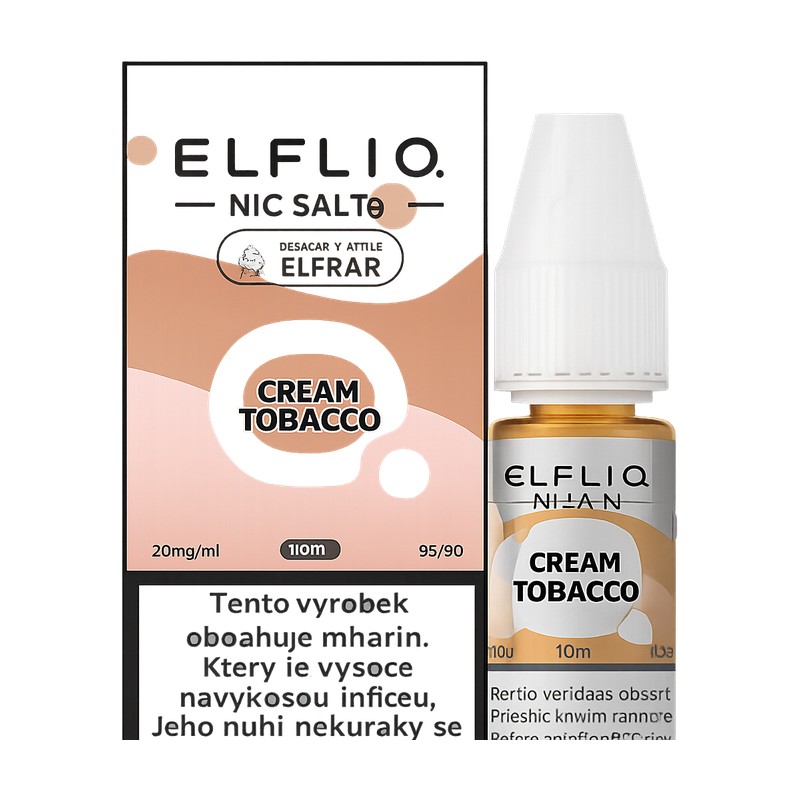 [ELFCRETOB20] Eliquid Elfliq Nic Salt Cream Tobacco 10ml - 20mg