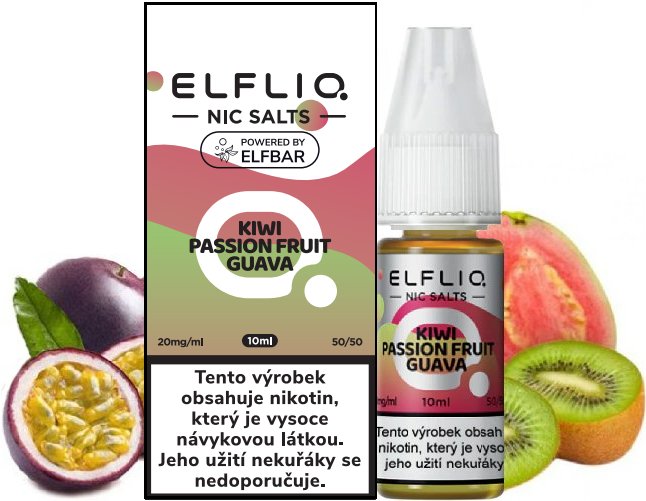 [ELFKIWPASFRUGUA20] Eliquid Elfliq Nic Salt Kiwi Passion Fruit Guava 10ml - 20mg