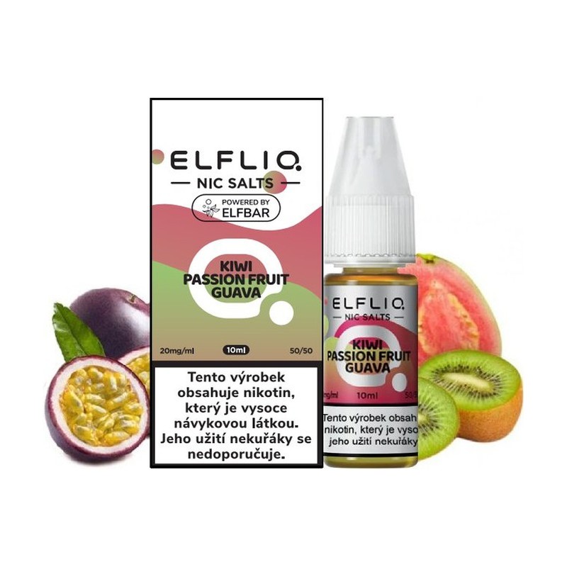 [ELFKIWPASFRUGUA20] Eliquid Elfliq Nic Salt Kiwi Passion Fruit Guava 10ml - 20mg