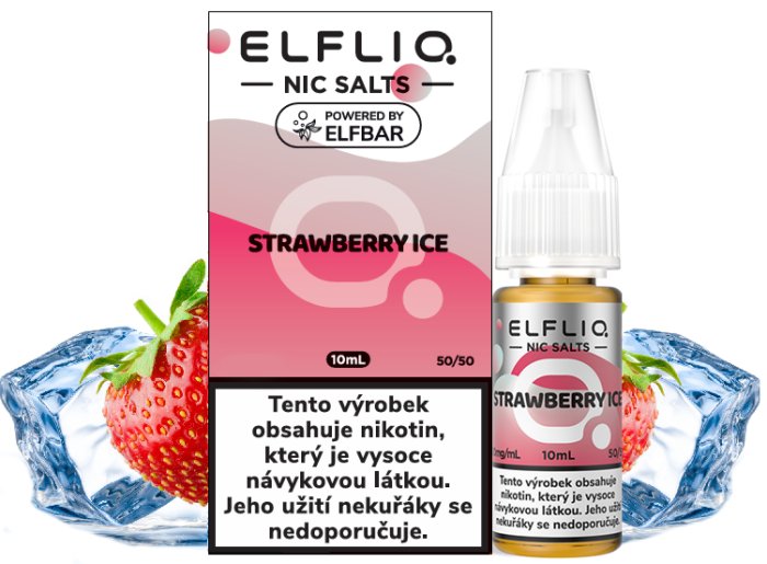 [ELFSTRICE20] Eliquid Elfliq Nic Salt Strawberry Ice 10ml - 20mg