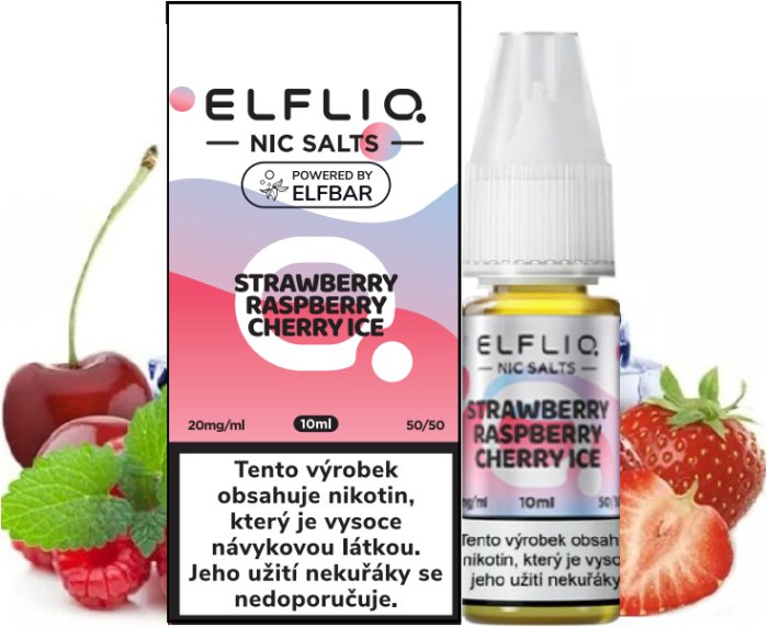 [ELFSTRRASCHEICE20] Eliquid Elfliq Nic Salt Strawberry Raspberry Cherry Ice 10ml - 20mg