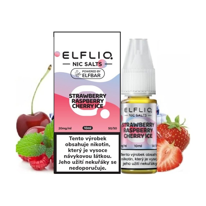 [ELFSTRRASCHEICE20] Eliquid Elfliq Nic Salt Strawberry Raspberry Cherry Ice 10ml - 20mg