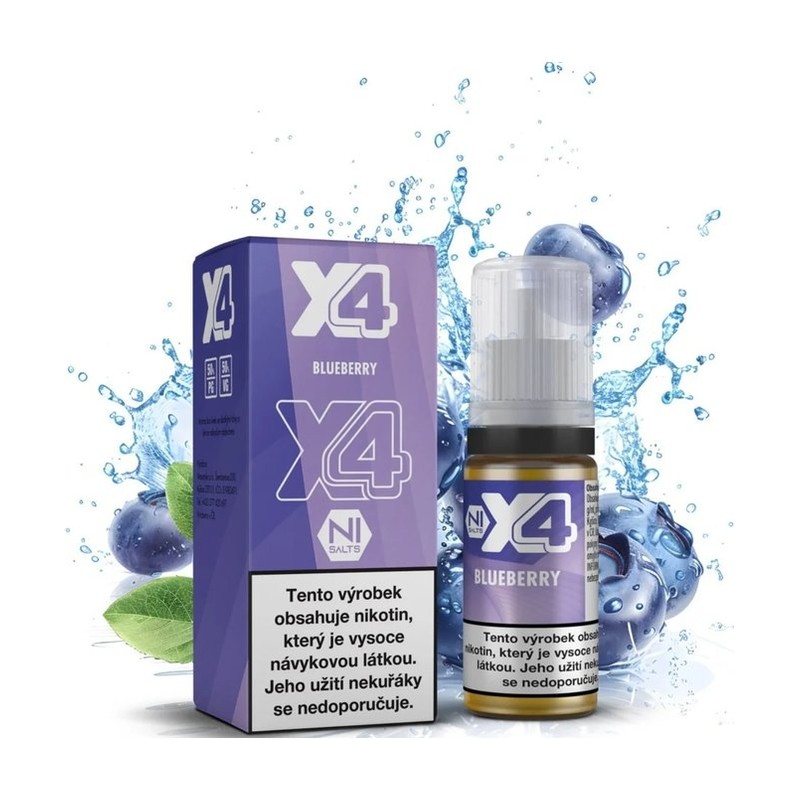 [X4BLU20] Eliquid X4 Bar Juice Blueberry 10ml - 20mg