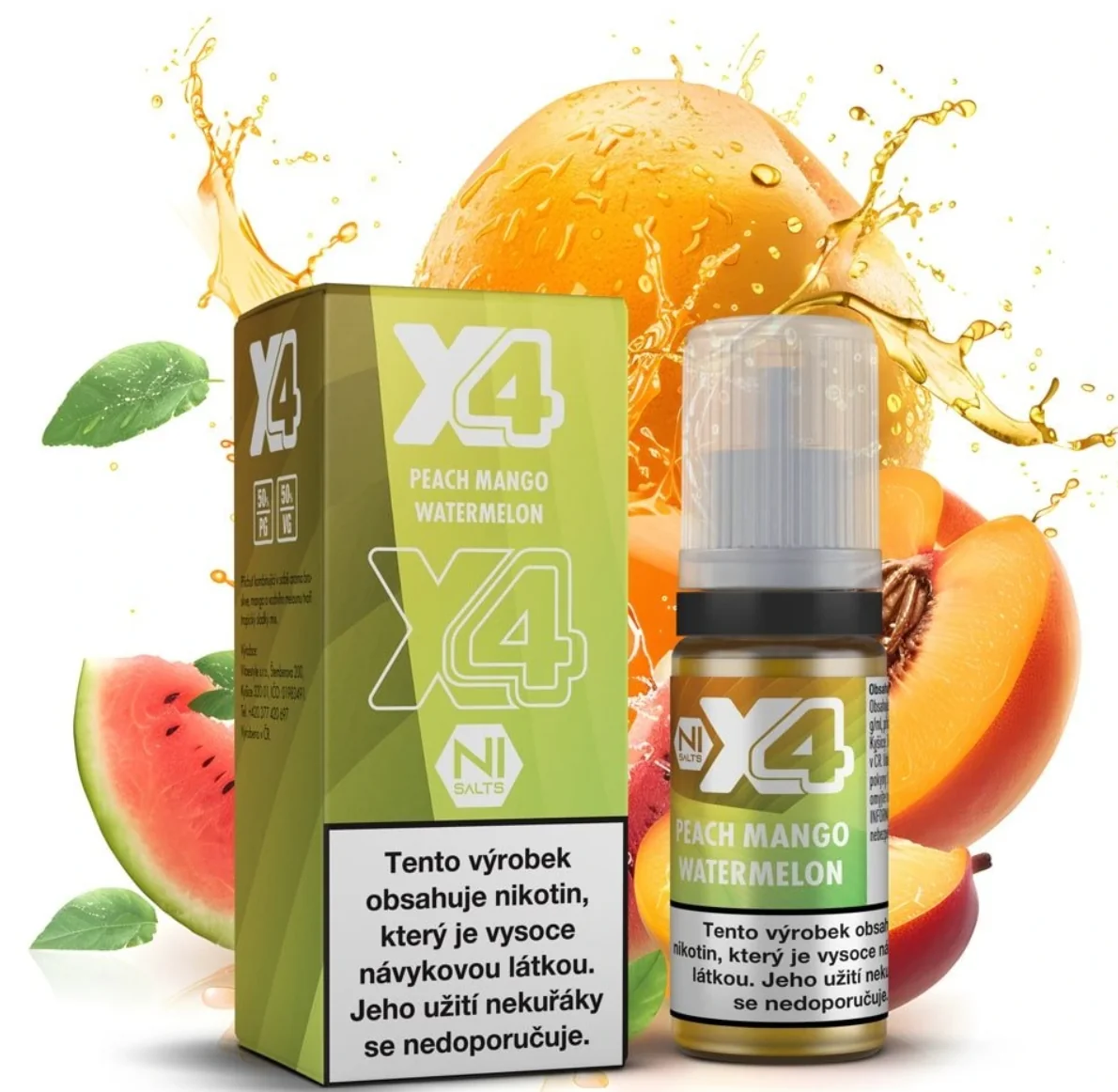 Eliquid X4 Bar Juice Peach Mango Watermelon 10ml - 20mg