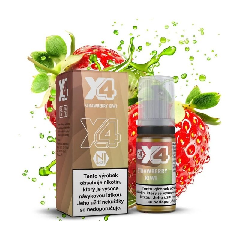 [X4STRKIW20] Eliquid X4 Bar Juice Strawberry Kiwi 10ml - 20mg