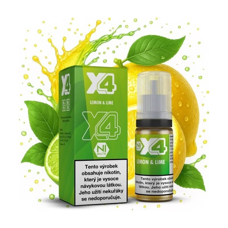 [X4LEMANDLIM20] Eliquid X4 Bar Juice Lemon and Lime 10ml - 20mg